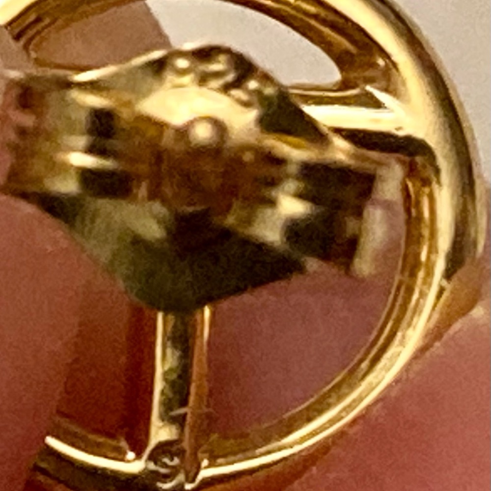 🛑SOLD🛑 NEW😍👑 Authentic Gold TELFAR logo stud earrings - Picture 10 of 10